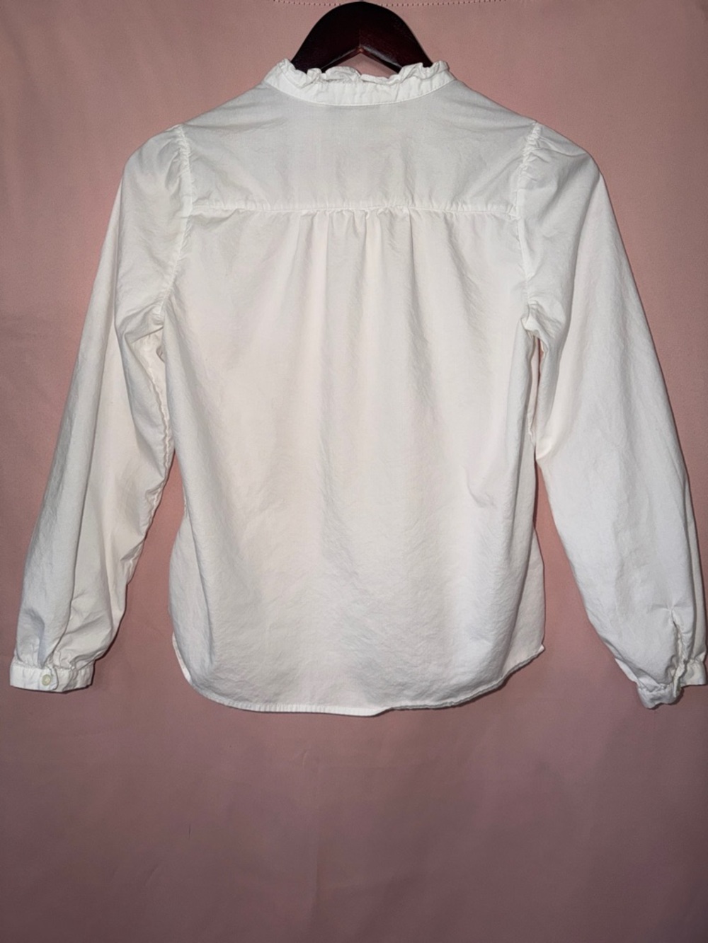 LOFT White Ruffle button-up top - Picture 4 of 7